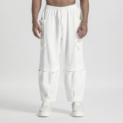 Patchwork panel Warrior Sweatpants With Adjustable Drawstring For men
