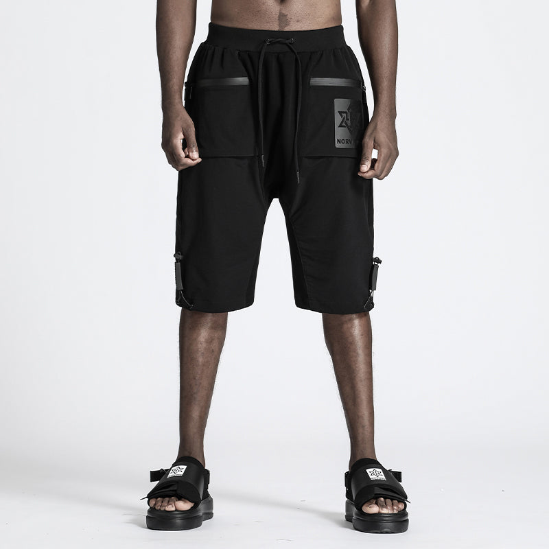 Futuristic Design Warrior Shorts With Multi-Pocket Design For men