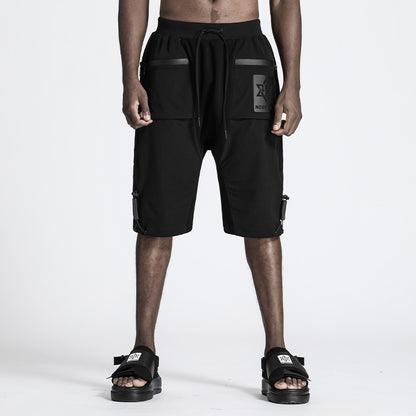 Futuristic Design Warrior Shorts With Multi-Pocket Design For men