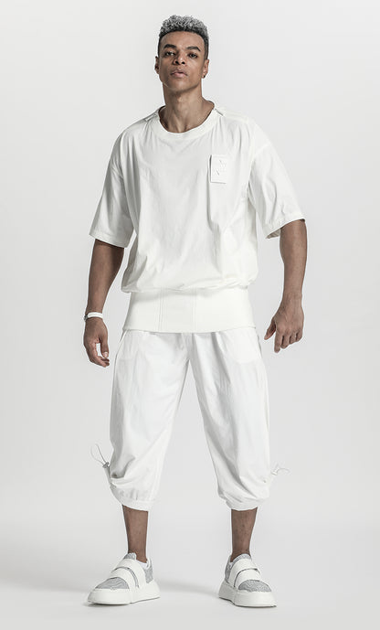 Patchwork panel Warrior T-Shirts With Ribbed Cuffs/Hem For men