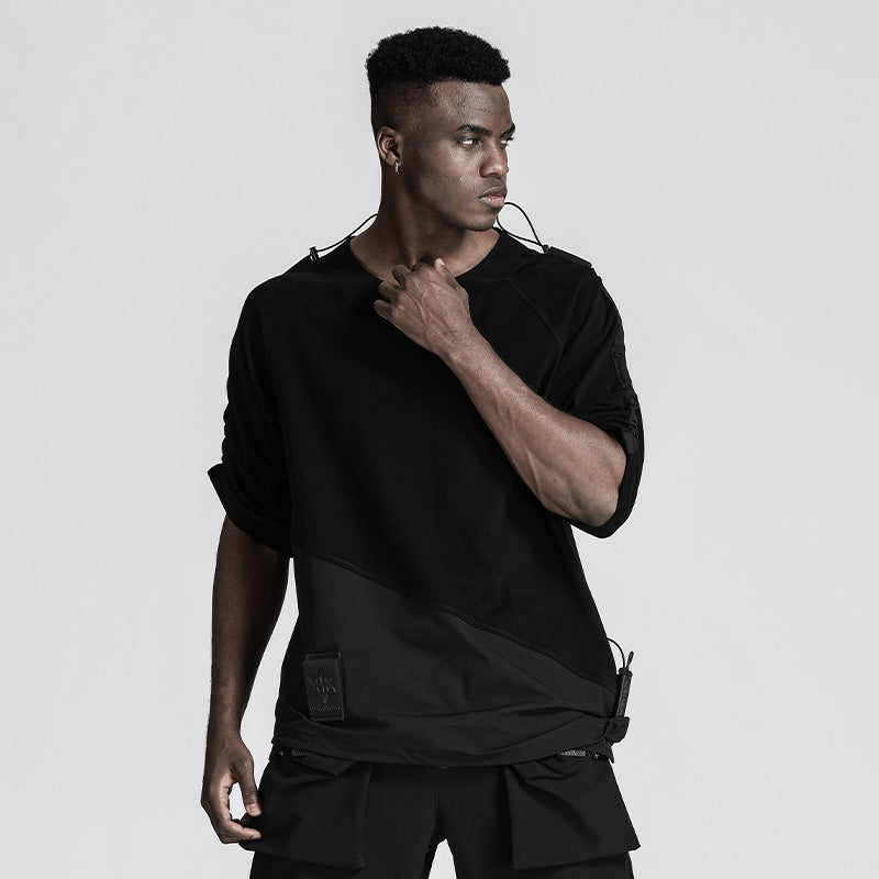 Patchwork panel Warrior T-Shirts With Durable Ripstop For men