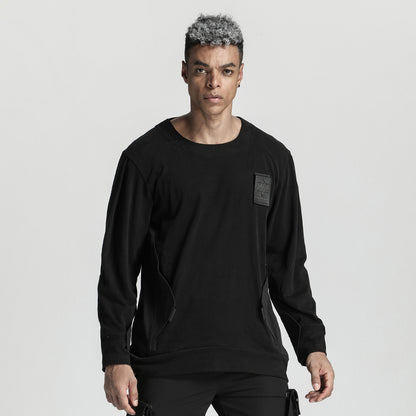 Utilitarian Warrior T-Shirts With Ribbed Cuffs/Hem For men