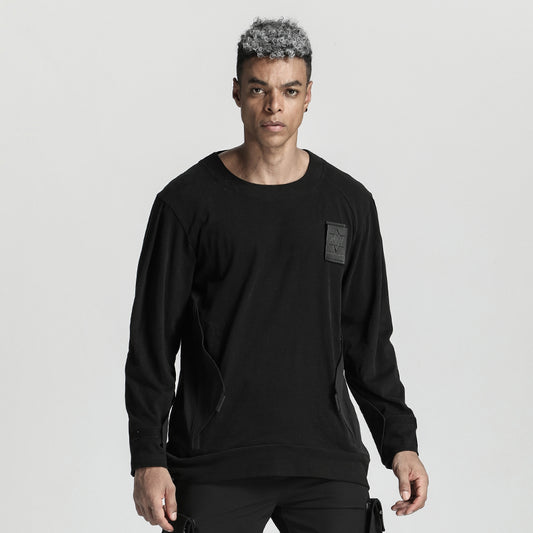 Utilitarian Warrior T-Shirts With Ribbed Cuffs/Hem For men