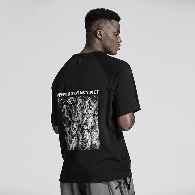 Patchwork panel Warrior T-Shirts With Durable Ripstop For men