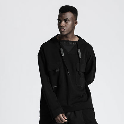 Utilitarian Warrior Hoodies & Sweatshirts With Adjustable Drawstring For men