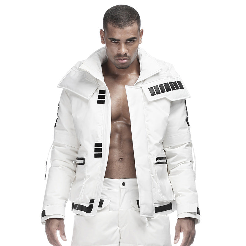 Futuristic Design Warrior Down Jackets With Multi-Pocket Design For men