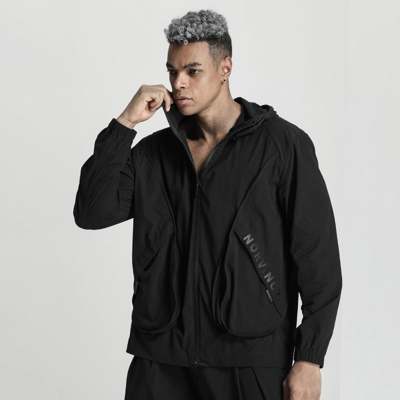 Streetwear Warrior Jackets With Adjustable Drawstring For men