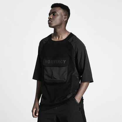 Patchwork panel Warrior T-Shirts With Durable Ripstop For men