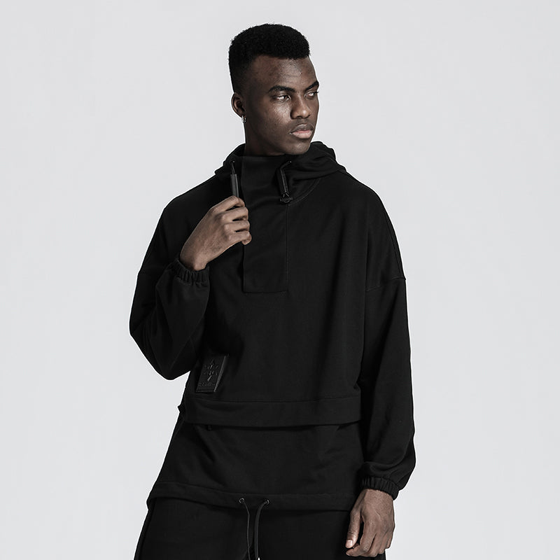 Patchwork panel Warrior Hoodies & Sweatshirts With Adjustable Drawstring For men