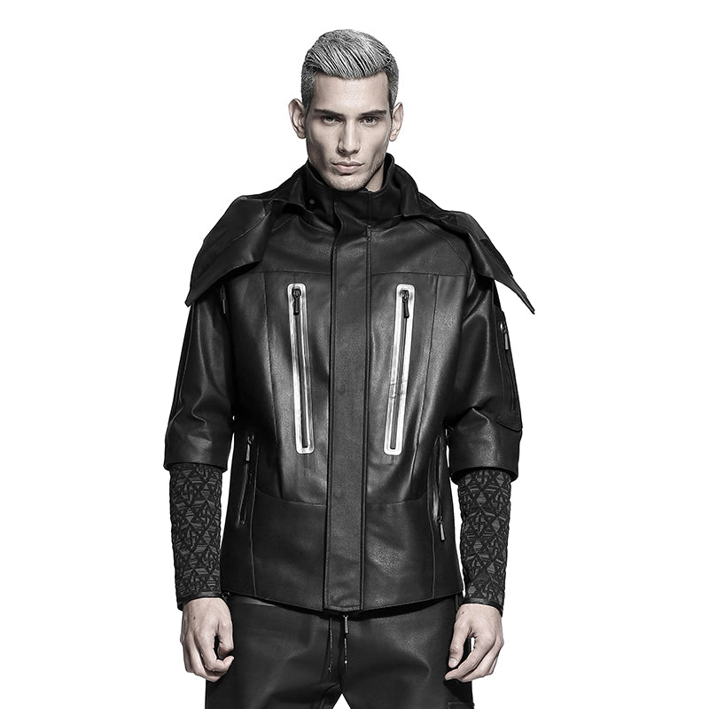 Cyberpunk Aesthetic Warrior Jackets With Ribbed Cuffs/Hem For men