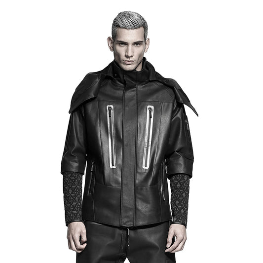 Cyberpunk Aesthetic Warrior Jackets With Ribbed Cuffs/Hem For men