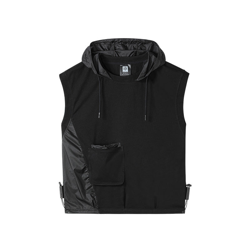 Patchwork panel Warrior Tank Tops (Sleeveless Tops) With Multi-Pocket Design For men