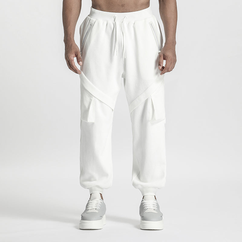 Patchwork panel Warrior Sweatpants With Multi-Pocket Design For men