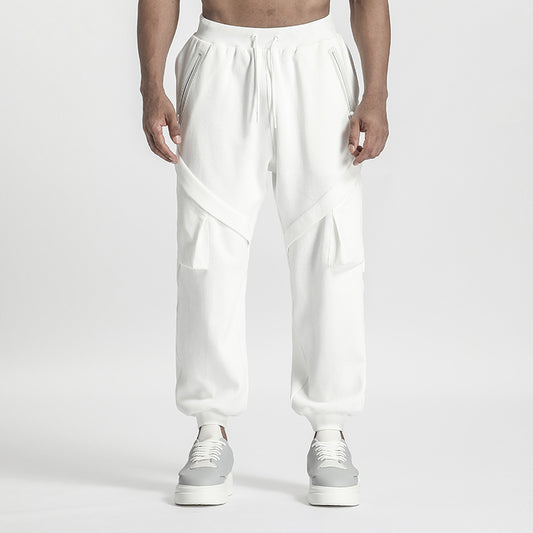 Patchwork panel Warrior Sweatpants With Multi-Pocket Design For men