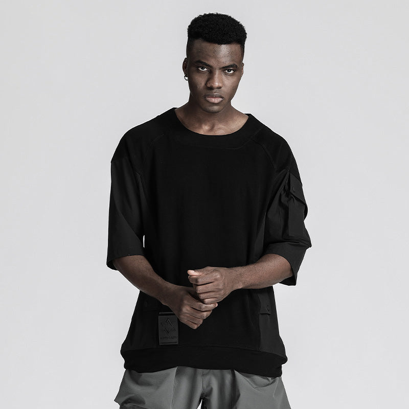 Patchwork panel Warrior T-Shirts With Durable Ripstop For men
