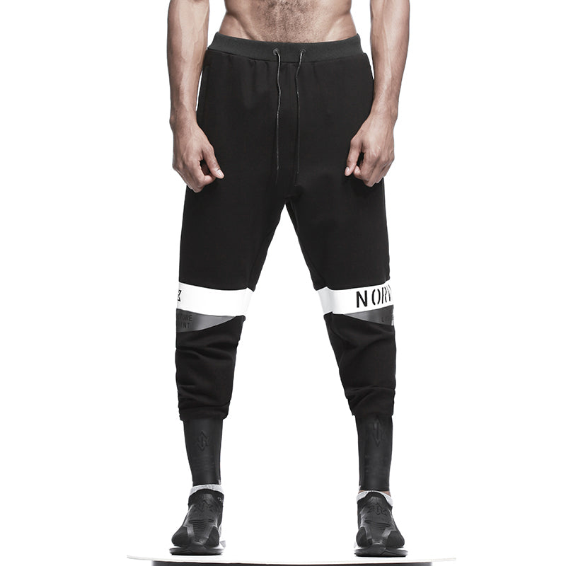 Patchwork panel Warrior Sweatpants With Elastic Waistband For men