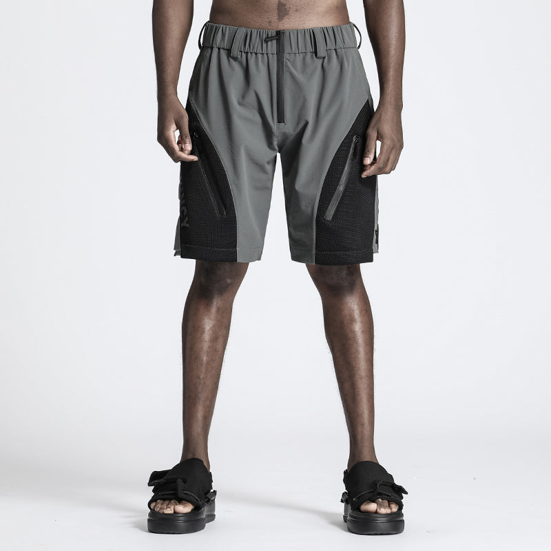 Futuristic Design Warrior Shorts With Multi-Pocket Design For men