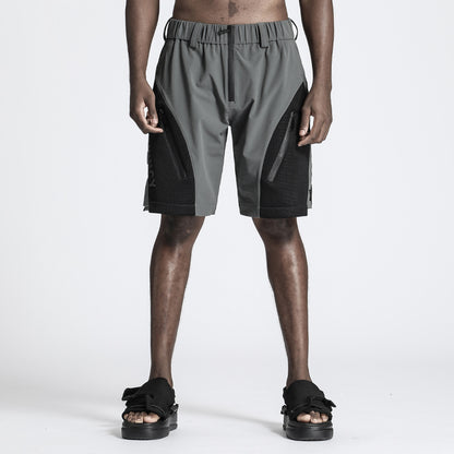 Futuristic Design Warrior Shorts With Multi-Pocket Design For men