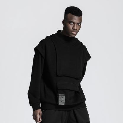 Patchwork panel Warrior Knitwear With Multi-Pocket Design For men