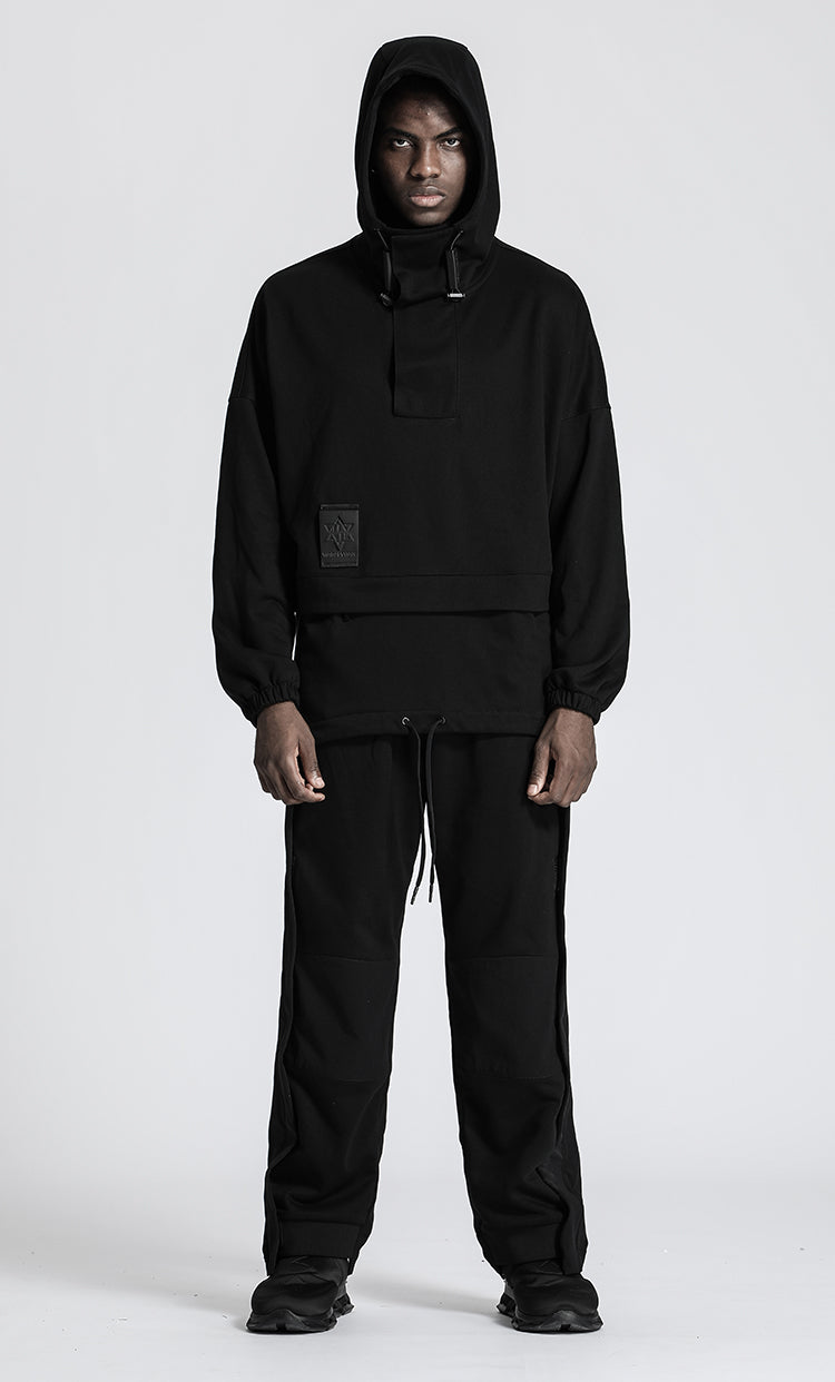 Patchwork panel Warrior Hoodies & Sweatshirts With Adjustable Drawstring For men
