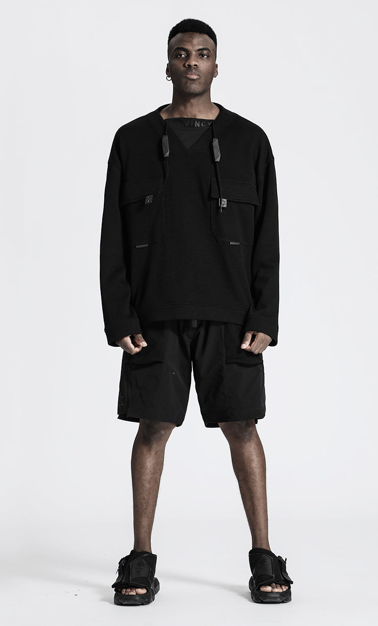 Utilitarian Warrior Hoodies & Sweatshirts With Adjustable Drawstring For men
