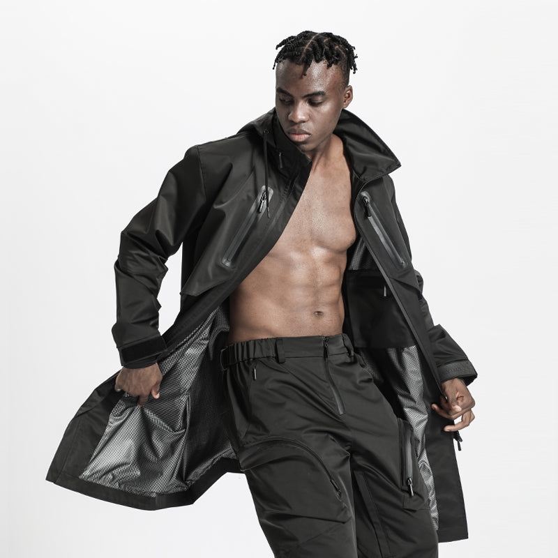 Futuristic Design Warrior Coats With Adjustable Drawstring For men