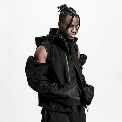 Cropped Length Warrior Jackets With Multi-Pocket Design For men