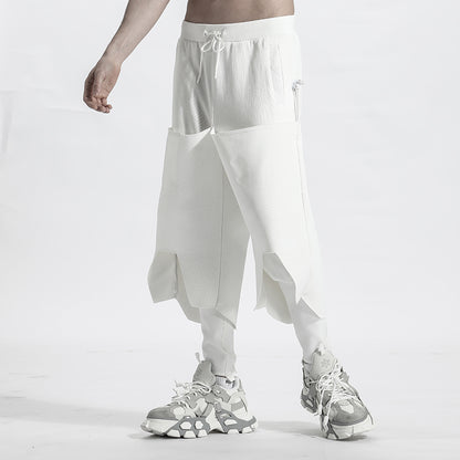Patchwork panel Warrior joggers With Elastic Waistband For men