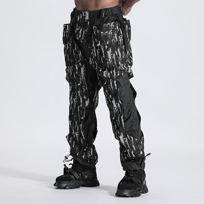 Patchwork panel Warrior joggers With Windproof For men