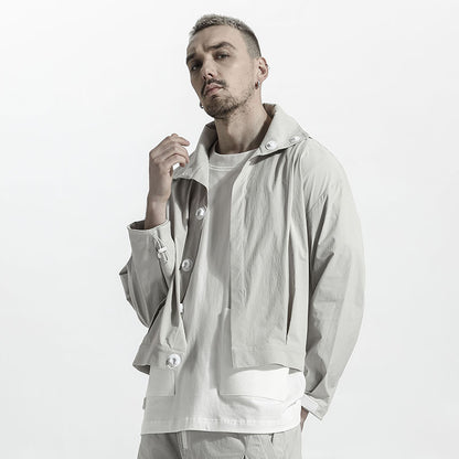 Cropped Length Warrior Jackets With Magnetic Buckles For men