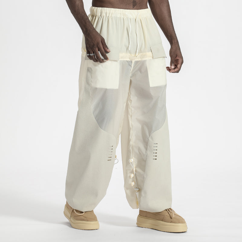 Patchwork panel Warrior joggers With Breathable Mesh For men