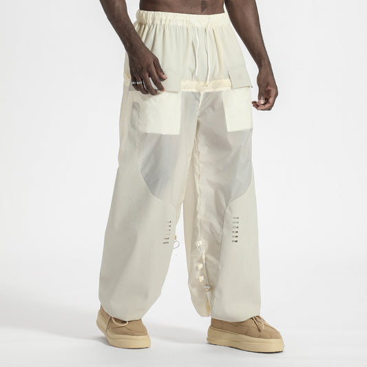 Patchwork panel Warrior joggers With Breathable Mesh For men