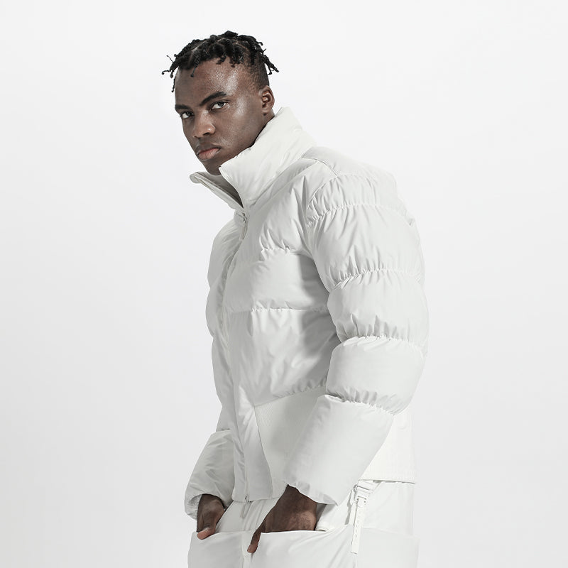 Cropped Length Warrior Padded Jackets With Two-Way Zipper For men
