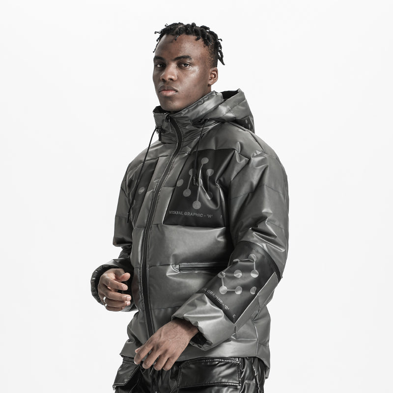 Techwear Style Warrior Padded Jackets With Multi-Pocket Design For men