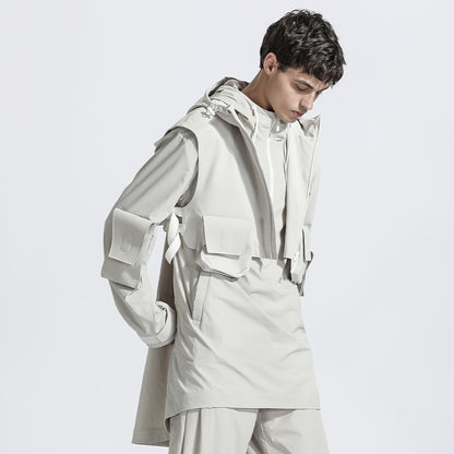 Patchwork panel Warrior Vests With Multi-Pocket Design For men