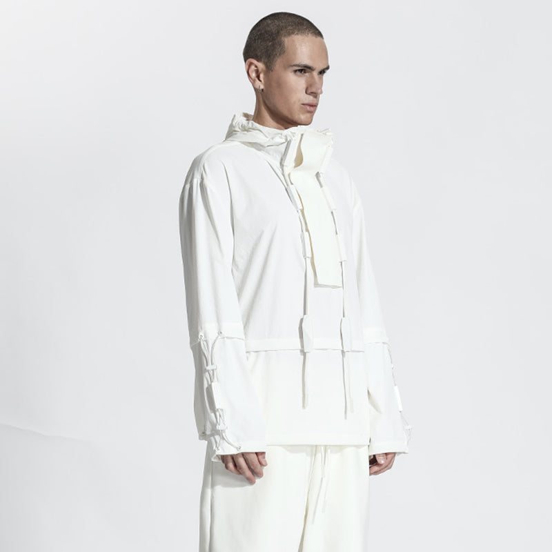 Cyberpunk Aesthetic Warrior Jackets With Adjustable Drawstring For men