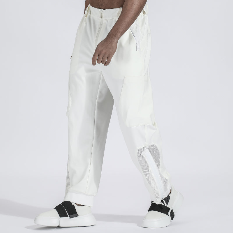 Patchwork panel Warrior joggers With Breathable Mesh For men