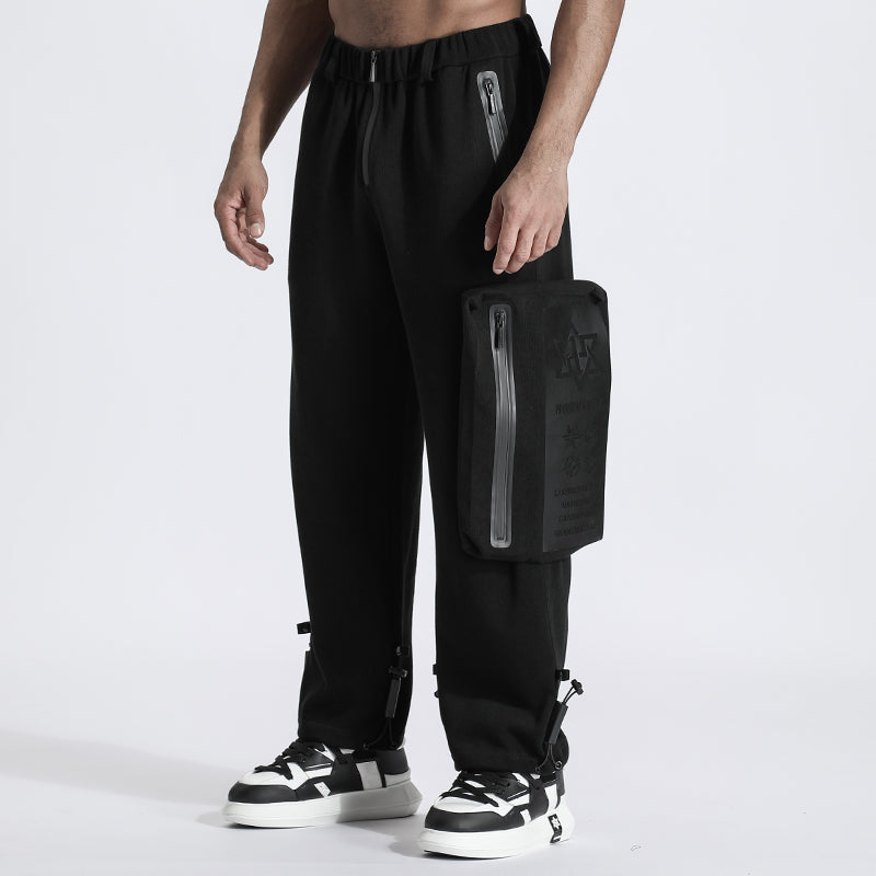 Asymmetric Cut Warrior Sweatpants With Elastic Waistband For men