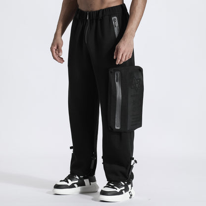 Asymmetric Cut Warrior Sweatpants With Elastic Waistband For men