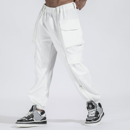 Futuristic Design Warrior Cargo Pants With Elastic Waistband For men