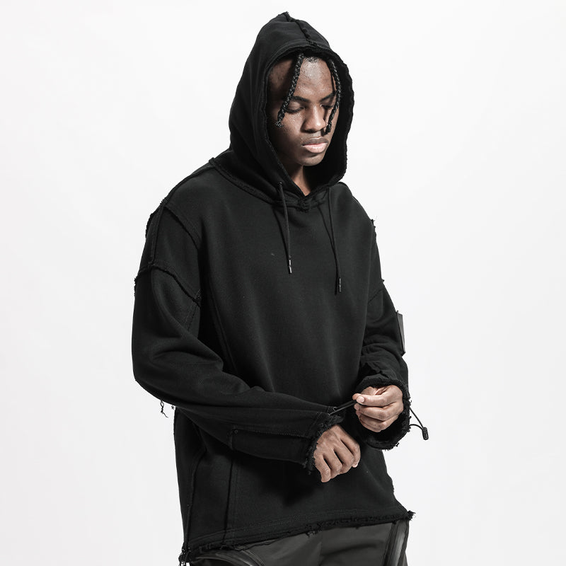 Streetwear Warrior Hoodies & Sweatshirts With Ribbed Cuffs/Hem For men