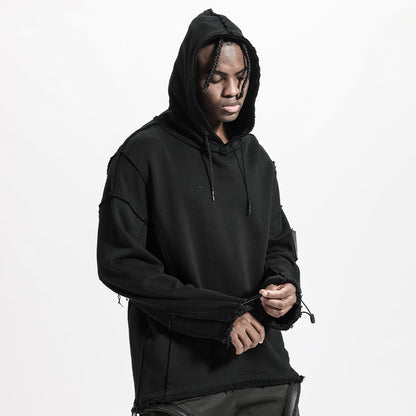 Streetwear Warrior Hoodies & Sweatshirts With Ribbed Cuffs/Hem For men