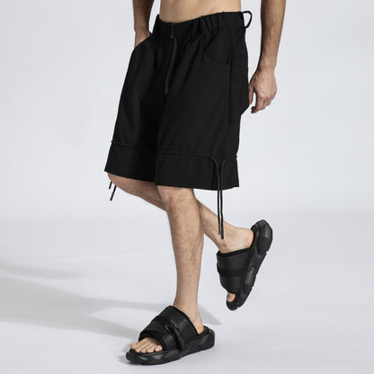 Patchwork panel Warrior Shorts With Elastic Waistband For men