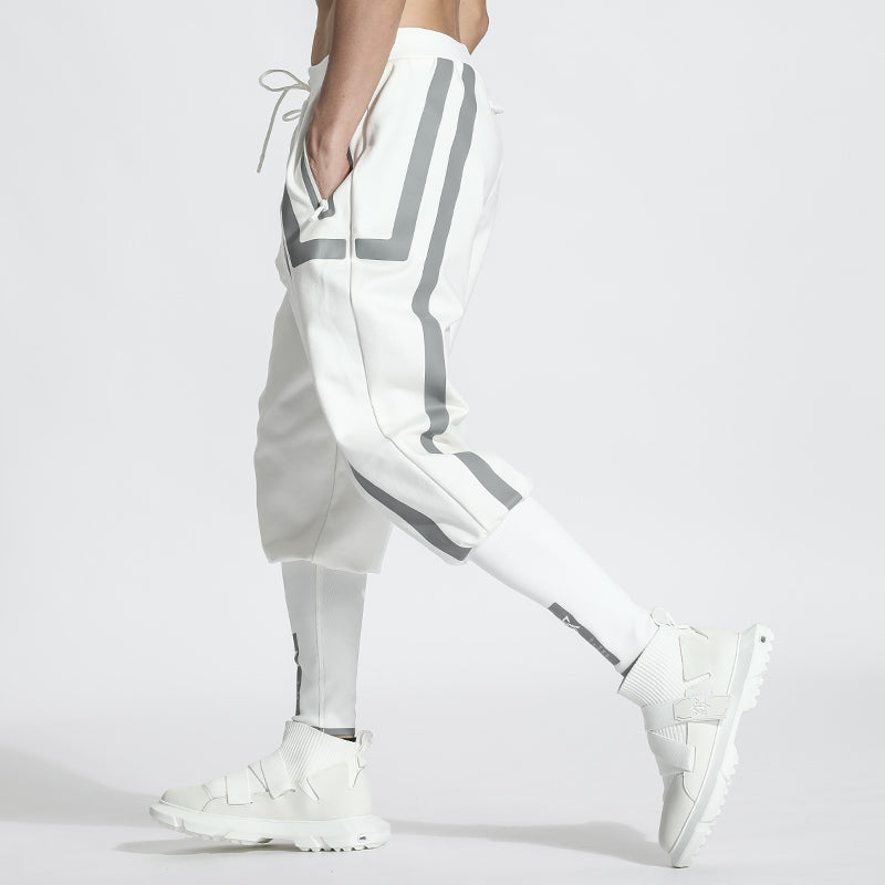 Techwear Style Warrior Sweatpants With Elastic Waistband For men