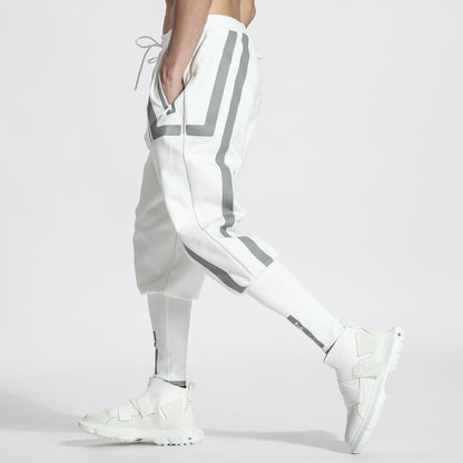 Techwear Style Warrior Sweatpants With Elastic Waistband For men