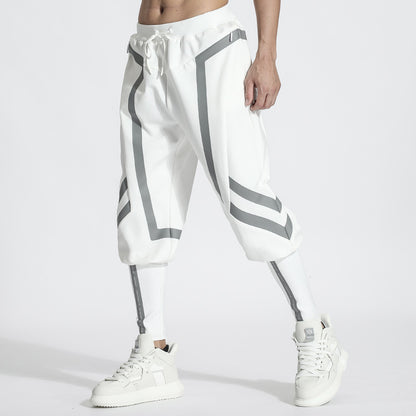 Techwear Style Warrior Sweatpants With Elastic Waistband For men