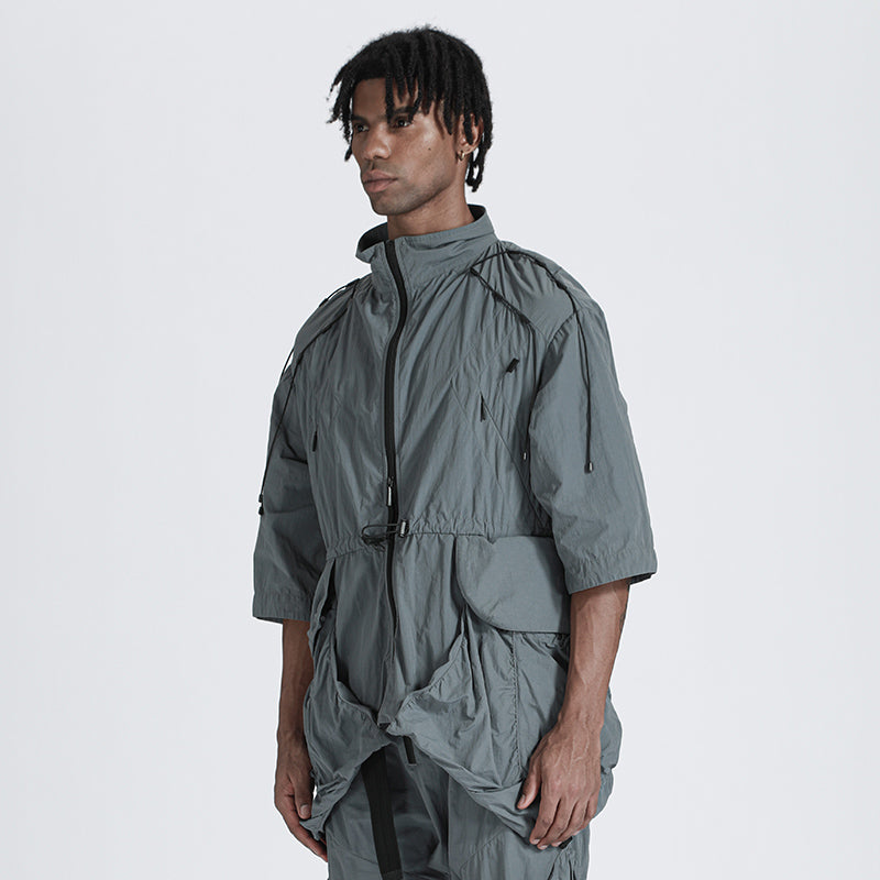 Cyberpunk Aesthetic Warrior Jackets With Multi-Pocket Design For men