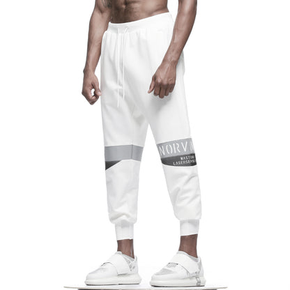 Patchwork panel Warrior Sweatpants With Elastic Waistband For men