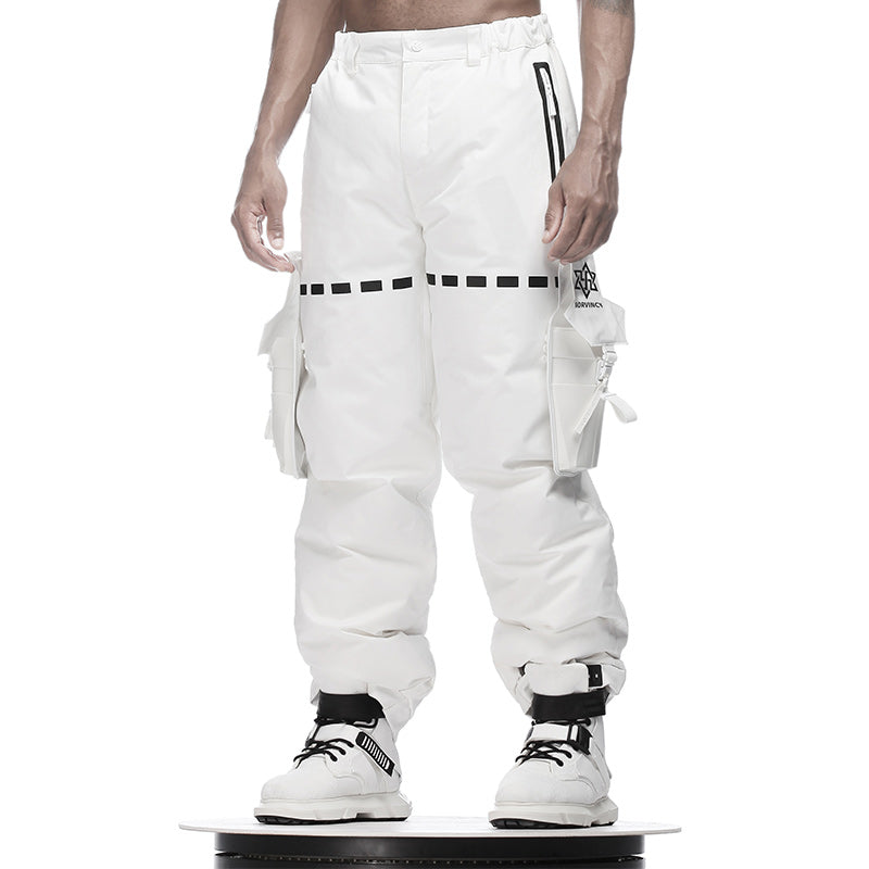 Loose/Relaxed Fit Warrior Down Pants With Multi-Pocket Design For men