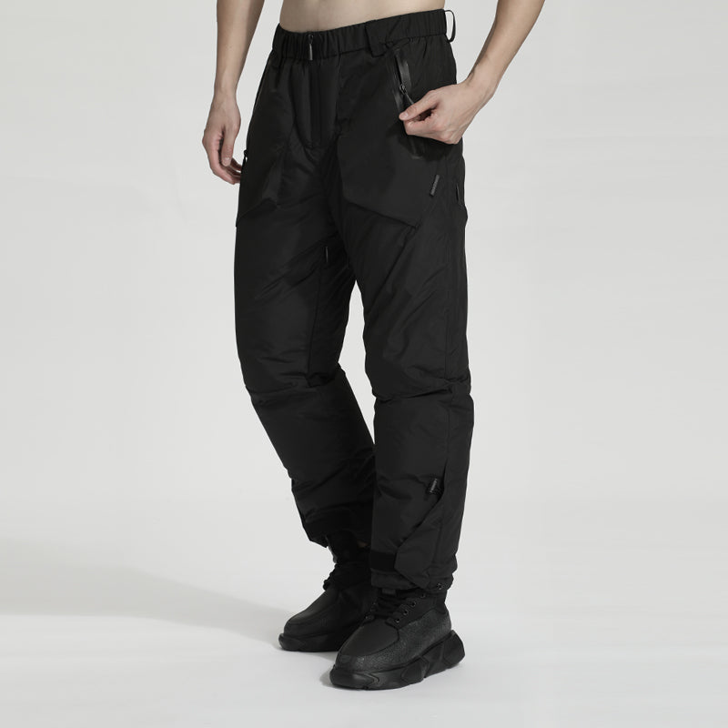 Loose/Relaxed Fit Warrior Down Pants With Elastic Waistband For men